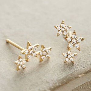 NWT ANTHROPOLOGIE Star Trio Post Earrings